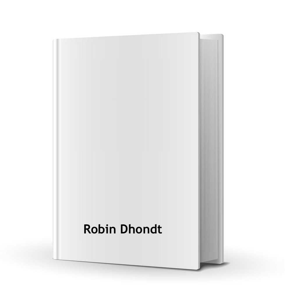 A plain white book mock-up with only the name Robin Dhondt on the cover